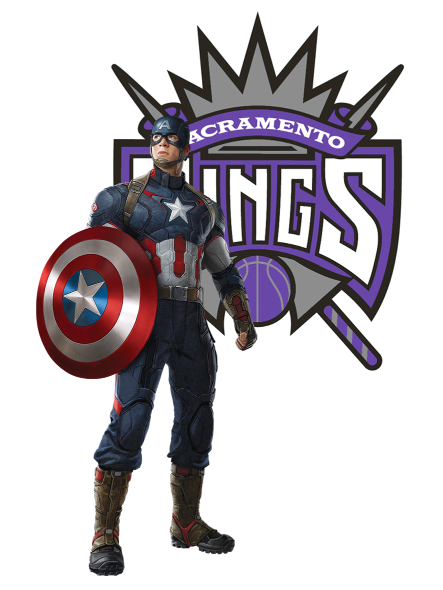 Sacramento Kings Captain America Logo vinyl decal